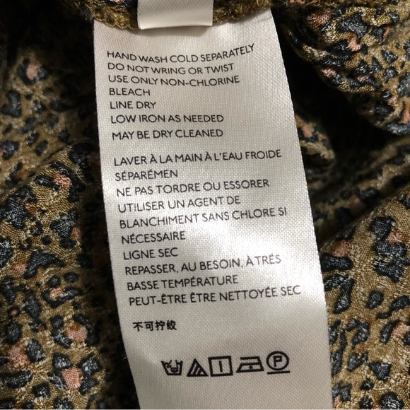 Free People Celia Leopard Print Tie-Front Top S - Picture 8 of 9